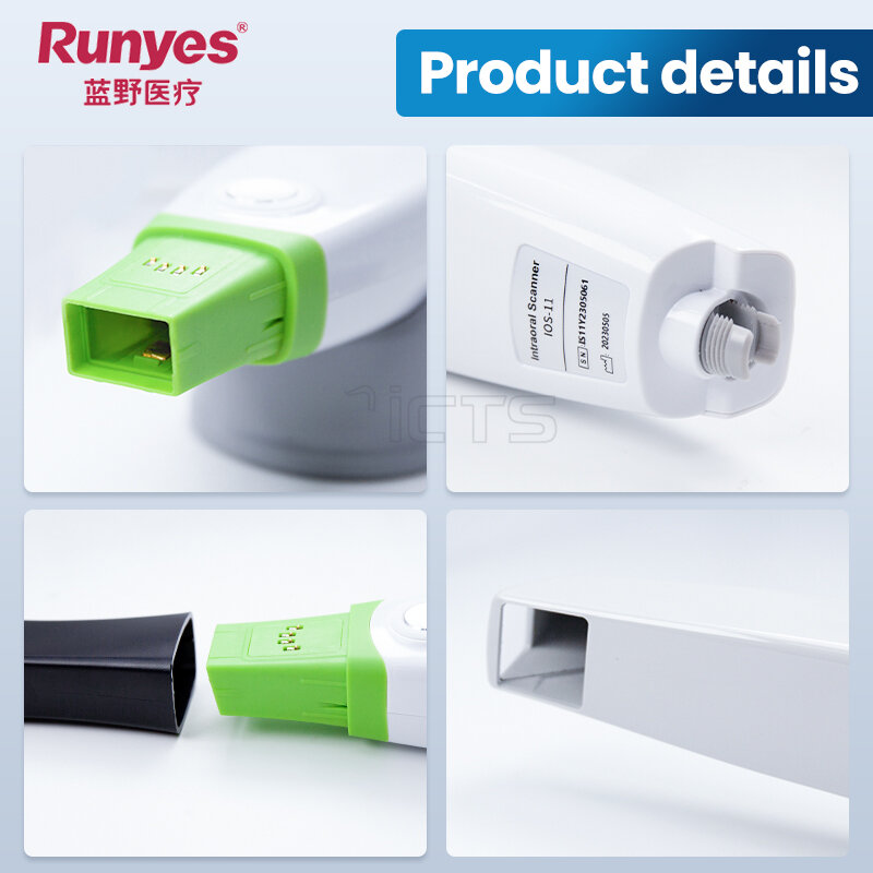 Runyes IOS-11 Intraoral Scanner, Ergonomic Scanner Head Design, Rapid Scanning, Easy Disassembly, AI Intelligent Scanning