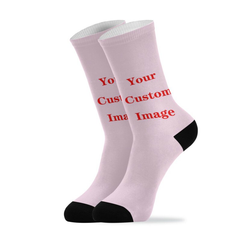 Новые осенние и зимние носки женские чулки с логотипом на заказ хлопковые носки индивидуальные модные прямые модные носки