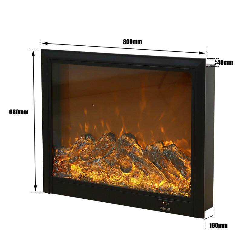 European Style House Custom Fire Place Electric Stove Three Side Frames Decorative Flame Electric Wall Fireplace