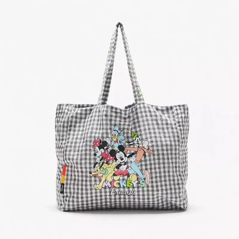 Disney women men shoulder bag canves High capacity handbag cartoon Mickey mouse shopping bag