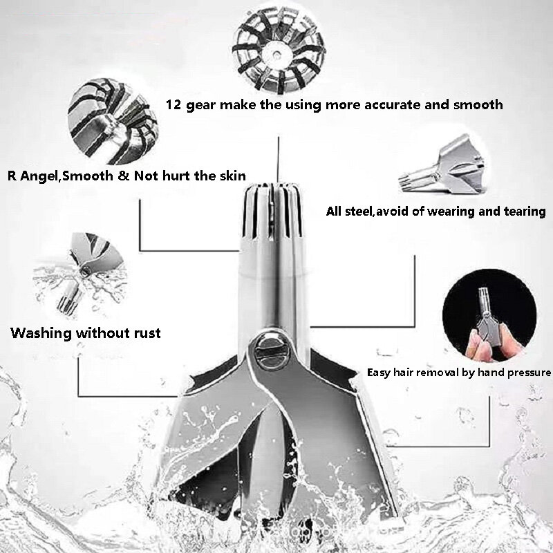 Nose Hair Trimmer for Men Stainless Steel Manual Shaver Suitable For Nose Hair Razor Washable Portable Nose Hair Trimmer