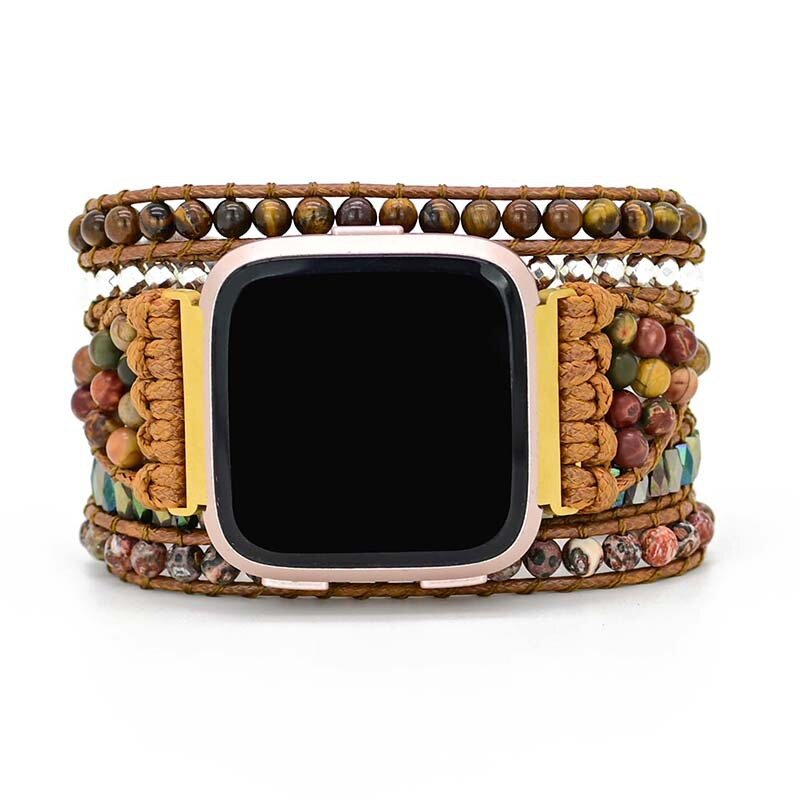 Natural Gemstone Bracelet Strap For Fitbit Versa 1/Versa 2/Versa 3 Band Bohemian Watchband For Fitbit Versa Lite/Sense 2 Strap
