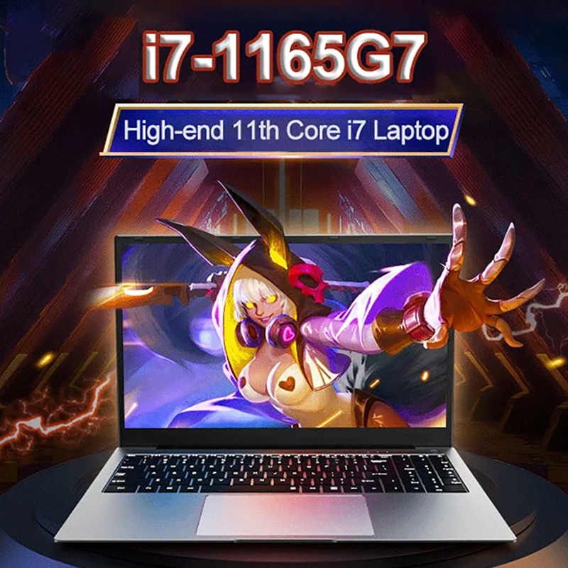 Laptop i7 1165G7-NVIDIA MX450 32G DDR4 1TB SSD 15.6 Inch Window11 4.7 GHz 1920*1080 Screen HD Camera Portable Gaming Notebook