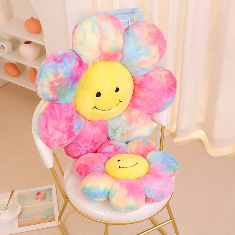Cojín de felpa con diseño de girasoles para niños, almohada suave de dibujos animados de 40/60cm, juguete Kawaii para decoración de habitación