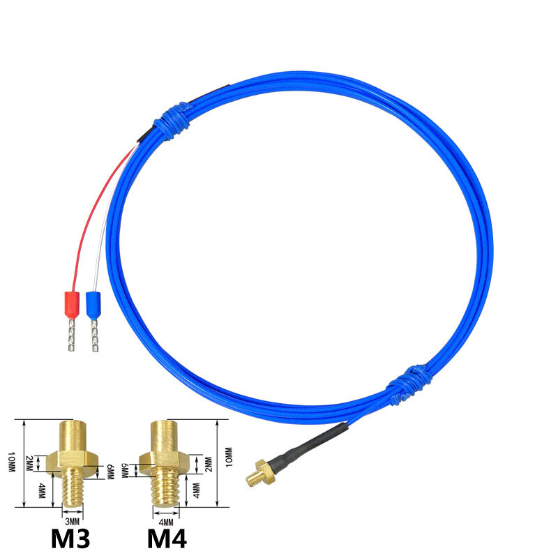 Пластиковый кабель FTARB03 K/PT100 Тип M3 M4, головка болта 0,12 м, 0,5 м, 1 м, 1,5 м, 2 м, 3 м, 3D фоторезьба, датчик температуры