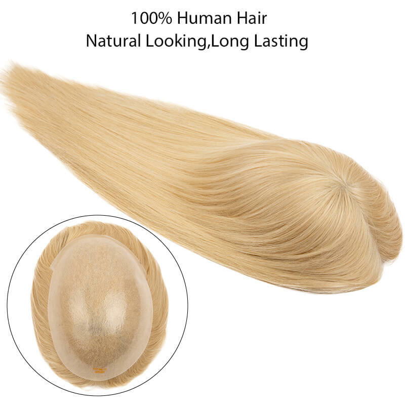 Topper lungo rettilineo per le donne Topper per capelli umani con Base in pelle doppia annodata 100% parrucche cinesi per capelli umani Remy cultile per le donne