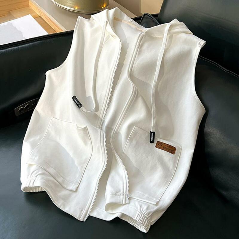2024 ritsleting desain saku Wanita Atasan Crop estetika Vintage Solid hoodie Jepang Streetwear kaos bertudung Musim Panas
