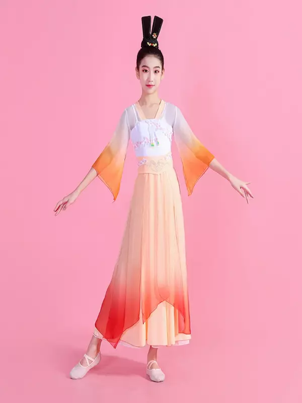 Costumi di danza classica per bambini elegante abito di garza vestito da allenamento ragazze danza cinese