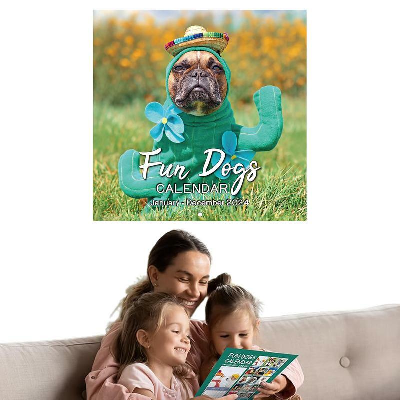 2024 Fun Dog Wall Calendar Calendar Gift For Friends Family Neighbors Coworkers Relatives Loved Ones