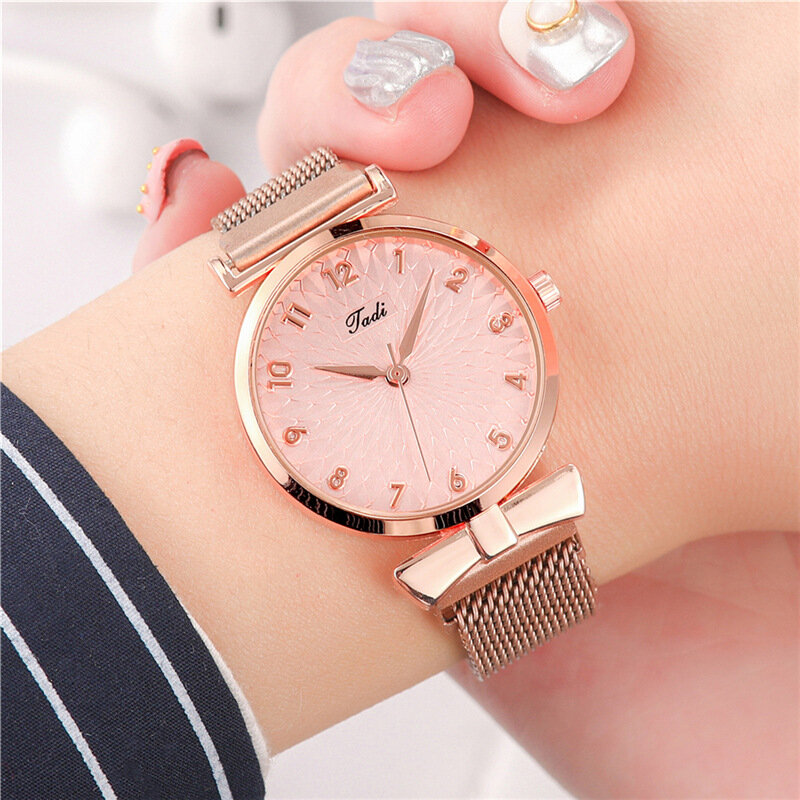 Роскошные женские часы, элегантные женские наручные часы с магнитной сеткой, браслет с цветами, женские часы, Montre Femme Reloj Mujer