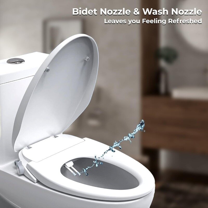 GenieBidet [diperpanjang] tambahan Bidet untuk kursi Toilet, nozel ganda pembersih sendiri, Pembersih belakang & feminin, termasuk T hibrida