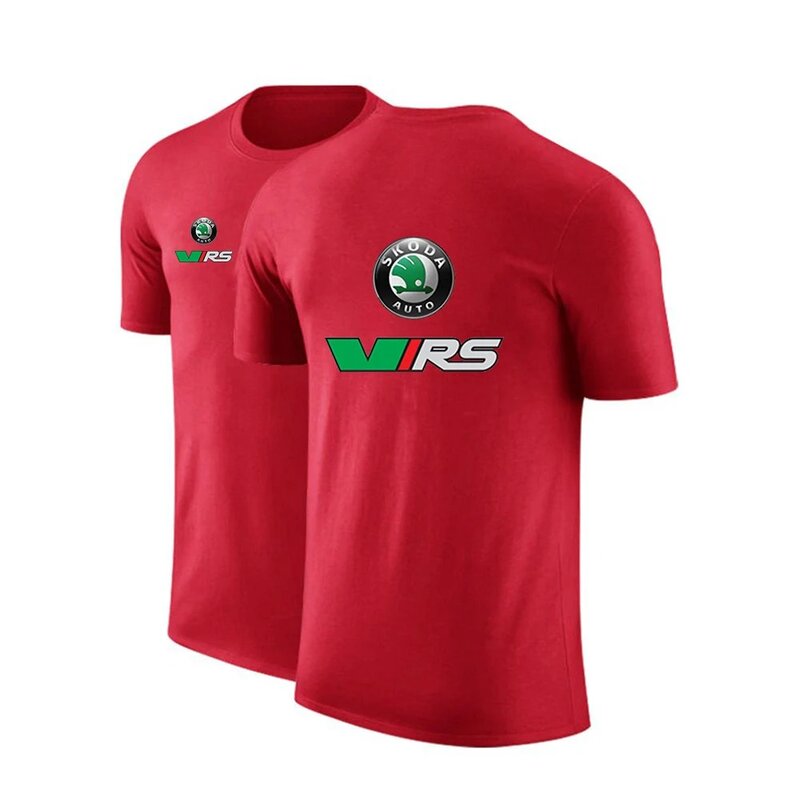 Skoda Rs Vrs Motorsport Graphicorrally Wrc Racing Men's Summer Ordinary Short Sleeve T-shirt Casual Printing Comfortable Tops