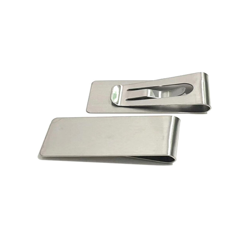 1PC Money Clip Mens Stainless Steel Silver Cash Holder Male Mini Purse Metal Bill Clamp Slim Pocket ID Credit Card Folder 2024