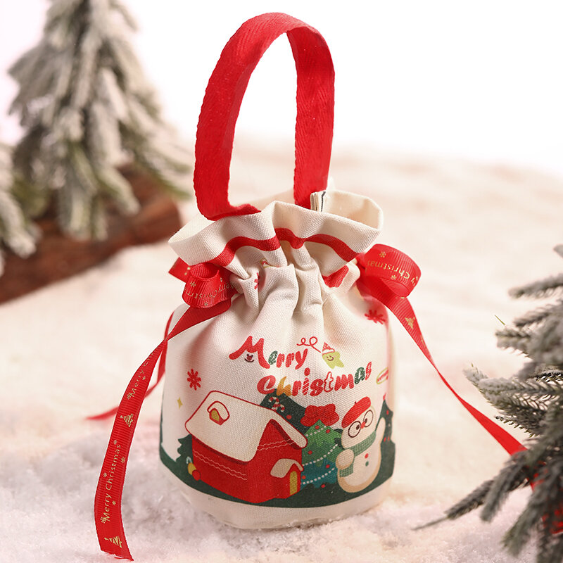 Caja de regalo de manzana de Nochebuena para niños, bolsa de embalaje pequeña de dulces de Papá Noel, regalo de Navidad
