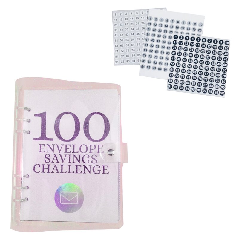 100 Day Challenge Money Saving Binder 100 Envelopes Money Saving Challenge: A Fun And Easy Budget Planner Easy To Use Pink
