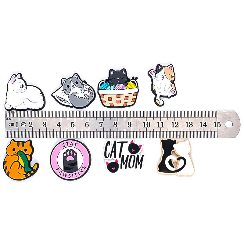 Cute Cat Shoe Charms Pin New Arrival 1Pcs Sale for Crocs Accessories DIY Bracelet Wristband Kid's Women Party Favor Gifts