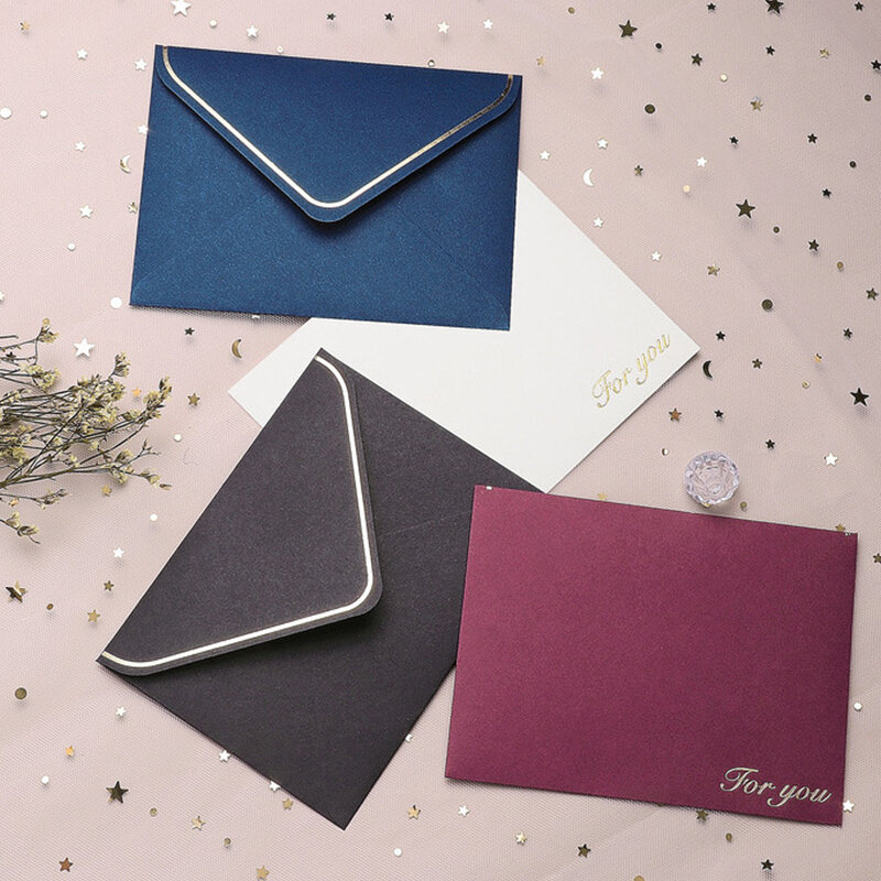 결혼식 초대장을위한 금박 봉투 종이 소규모 비즈니스 용품 문구 엽서 추출물 봉투, 50 개/묶음