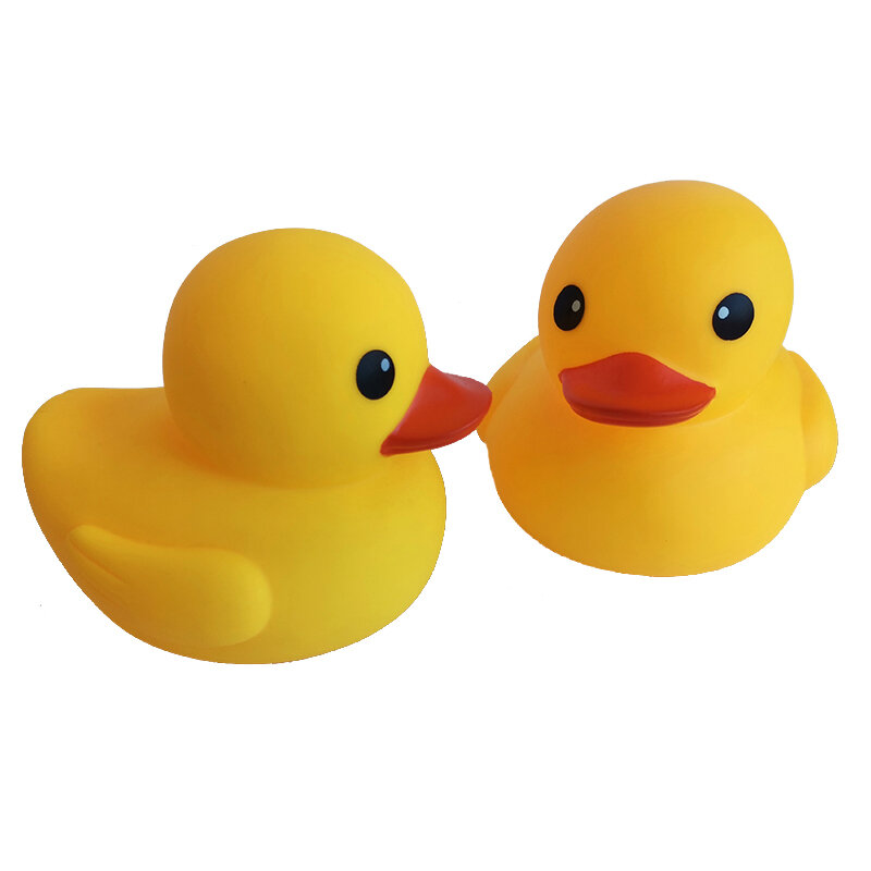 Tamanho grande bonito de borracha amarelo pato brinquedo banheira banho água brinquedos para o bebê crianças piscina decoração imprensa guinchar pato ornamento