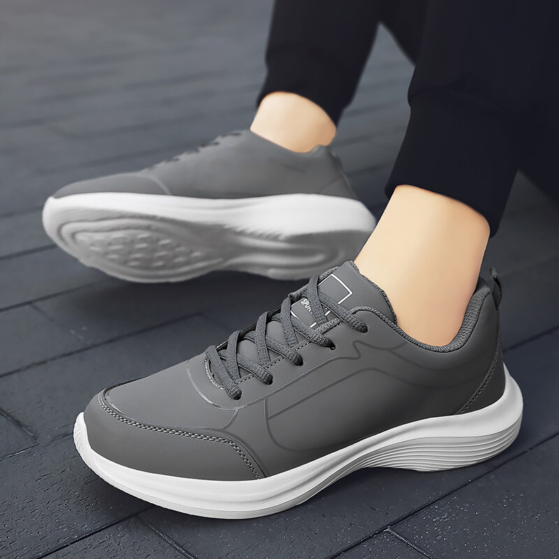 Sapatos casuais masculinos, tênis de caminhada ao ar livre, leve, confortável, sapato de sapatilha com renda, calçado atlético impermeável, alta qualidade