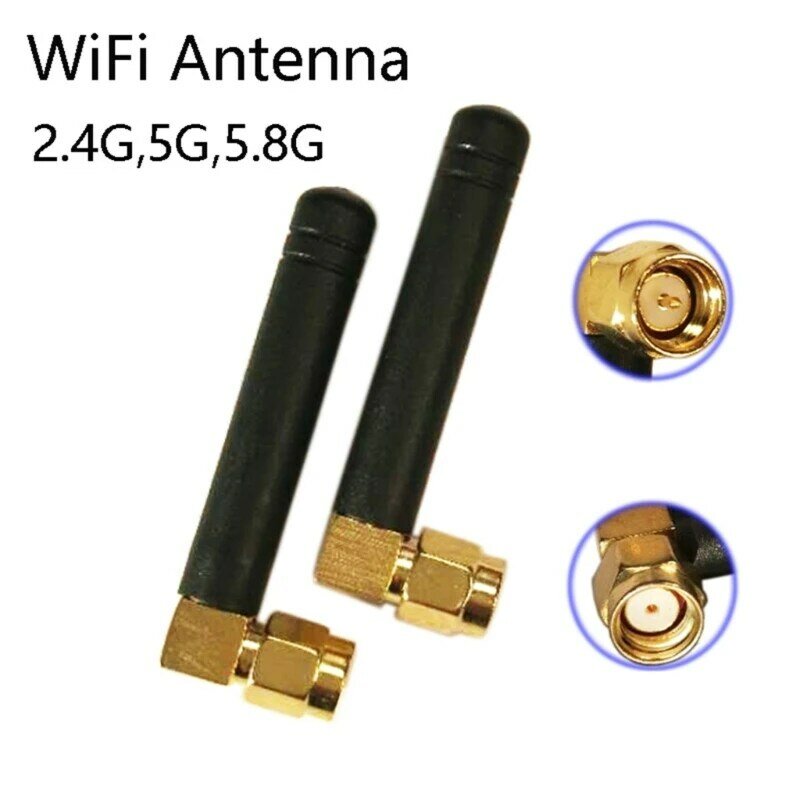 Złącze SMA antena GSM 3dBi 2400-2500MHz 5cm długość SMA męskie złącze kolankowe pasujące do kamery Mini PCI Card USB