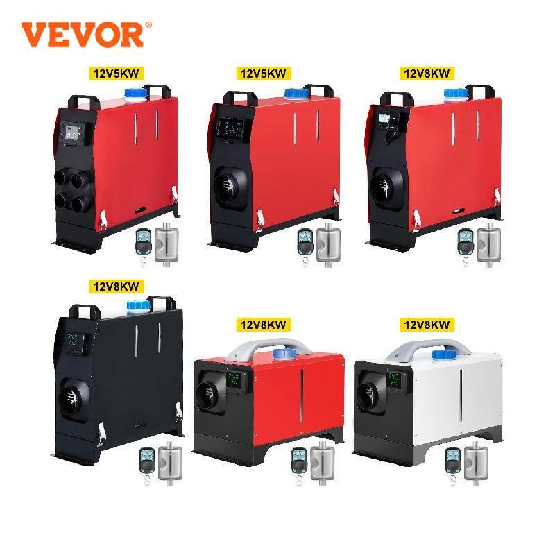 VEVOR 차량용 올인원 디젤 에어 히터, 자동차 트럭 보트 RV 주차 디젤 히터, 소음기 원격 제어, 5 8KW, 12V