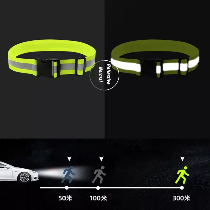 Cinturones reflectantes elásticos para correr, ciclismo, deporte, equipo de seguridad nocturno de alta visibilidad, cinturón reflectante ajustable para niños, hombres y mujeres