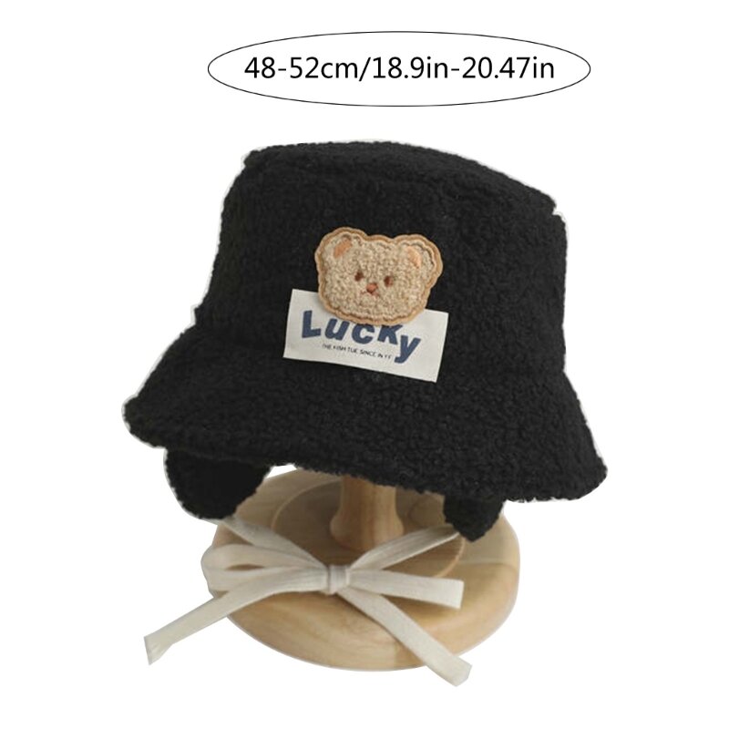 Cappello da pescatore in lana orso autunno/inverno per bambini Ragazzi Ragazze Copricapo autunno inverno