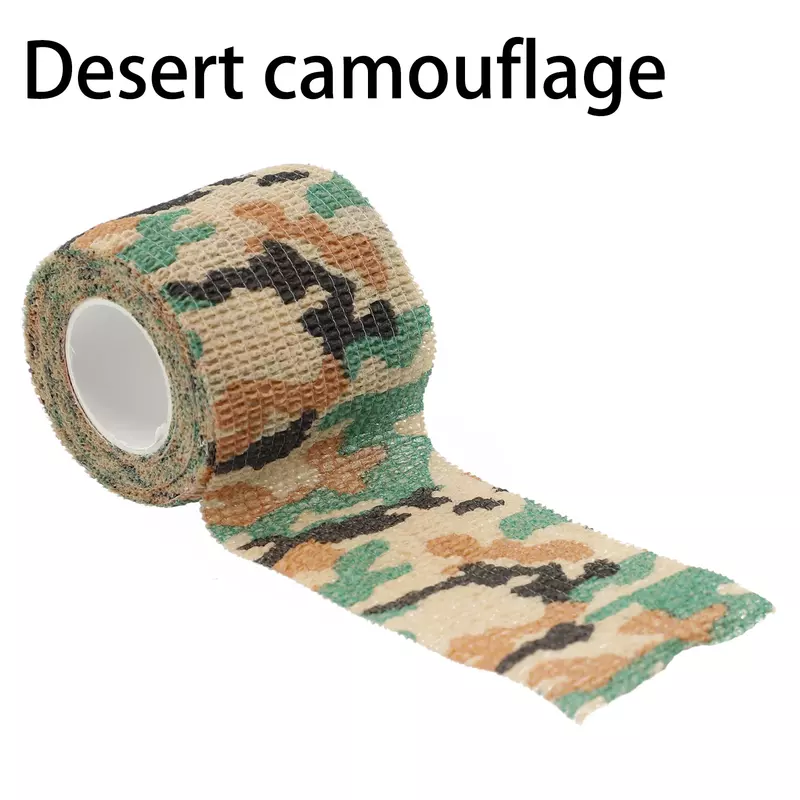 CamSolomon-Ruban en tissu à motif de camouflage, bande invisible, réutilisable, auto-collant, équipement d'extérieur rond, GNE, 5x450cm