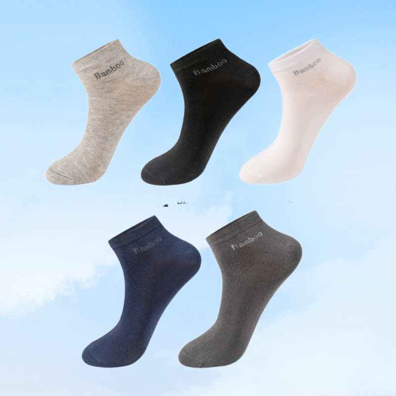 10 Pairs/Lot Men's Bamboo Fiber Socks Short Casual Breathable Anti-Bacterial Man Ankle Socks Black Business White Sports Socks