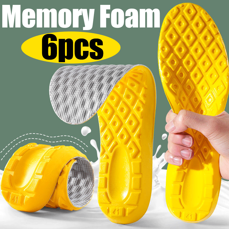 6 pezzi solette in morbida schiuma di memoria in lattice donna uomo Sport Running Foot Support Pad per scarpe cuscino ortopedico traspirante per la cura dei piedi