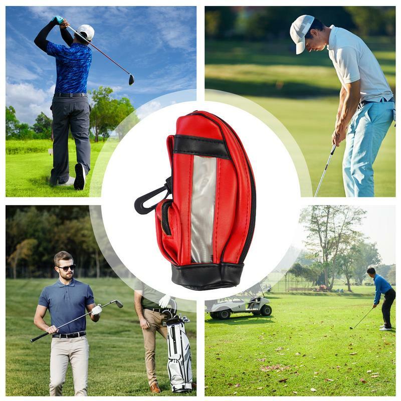 Golf Ball Pouch Waterproof PU Golf Accessory Bag With Zipper Closure Durable Ball Bag Mini Golf Ball Bag For Adults Outdoor