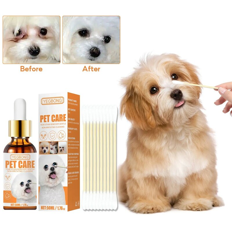 Eye Wash Drop for Dogs Tear smacchiatore alleviare prurito irritazione escrementi degli occhi pulizia deodorante Pet Eye Cleaning Liquid