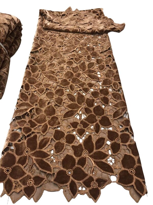 5 ярдов 2024 изящная элегантная новейшая популярная Высококачественная австрийская бархатная ткань с вышивкой для женского вечернего платья NN_3698Z