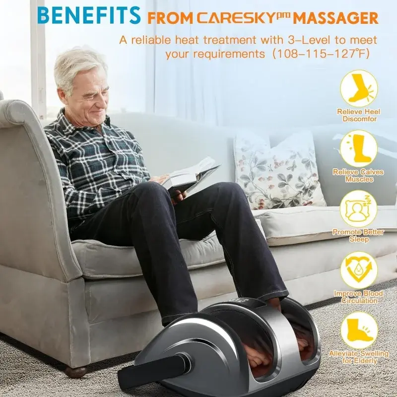 Shiatsu Foot Massager Machine with Heat & Remote, Upgraded 3-Heating for Circulation and Pain Relief, 7-in-1 Deep Kneading R