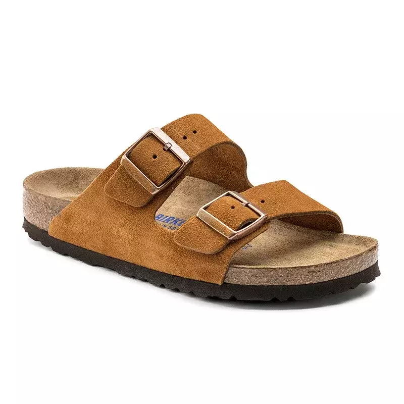 2024 Summer Slippers Man Boken Women Sandal Cork Slippers Arizona Sandals Flats Thick-Soled Genuine Leather Half Slippers