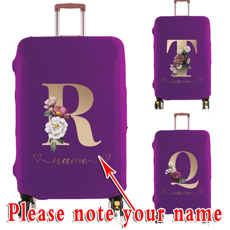 Couverture de bagage de nom personnalisé, protecteur de valise commandé, housse anti-poussière de bagages, valise de for18-32 pouces appropriée, accessoires de voyage