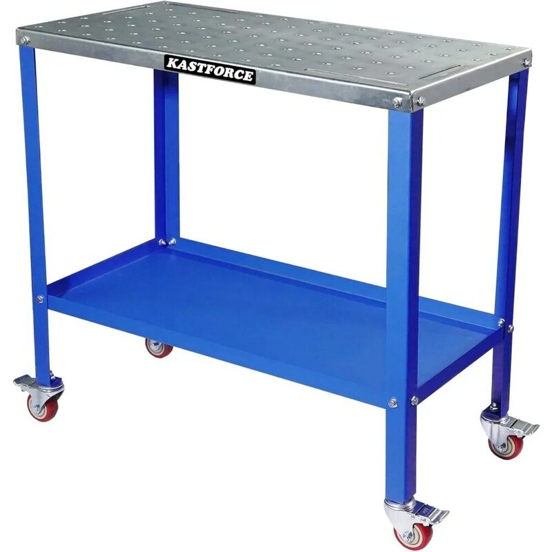 KF3002 Rust-Free 36”×18” Welding Table 1200 lbs Loading Capacity, Wedling Cart Universal Work Table with 5/8" Holes,