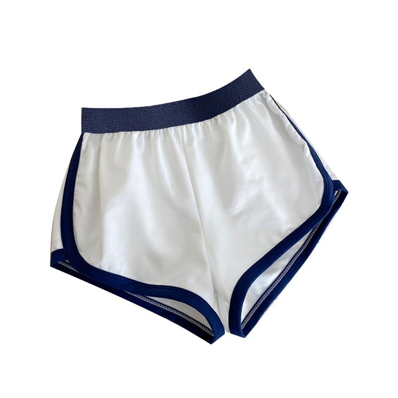 Shorts esportivos de cintura alta feminino, simples, casual, emagrecedor, solto, listrado, monocromático, moda feminina, verão