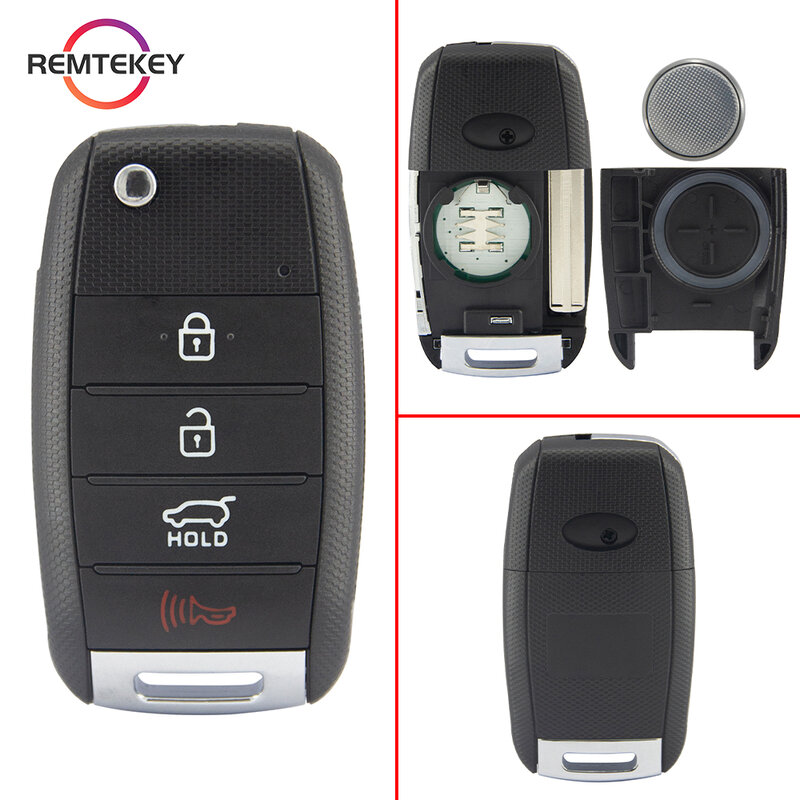 REMTEKEY-mando a distancia plegable para coche, reemplazo de 315/434Mhz, 3 + 1 botones para 2014-2019 Kia Soul FCC OSLOKA-875T, TQ8-RKE-4F19