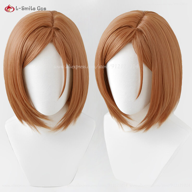 Nobara Kugisa Cosplay Wig Short Brown Kugisa Nobara Anime Wigs Cos Heat Resistant Synthetic Hair Kugisaki Nobara Wigs + Wig Cap