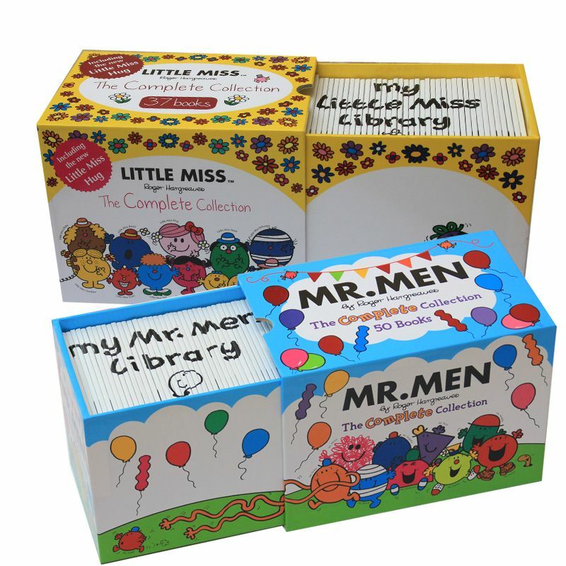 Mr Men Little Miss Inglês Livro de histórias, aprendendo educação, hábito de leitura, treinamento EQ, idade 3-8, 37 livros por conjunto