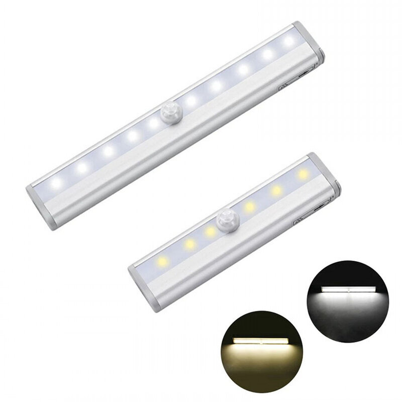 Luz LED nocturna de 9cm/19cm con Sensor de movimiento PIR, lámpara nocturna inalámbrica para armario, pasillo, cocina, escalera, Luminaria