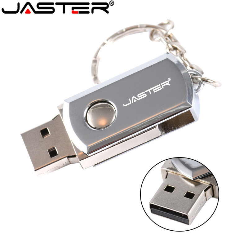 JASTER USB 2.0 Memory Stick 4GB Флешка 8GB 16GB Pendrive 128GBแฟลชไดรฟ์Usbไดรฟ์ปากกาหมุนUSB Stick Key Ring