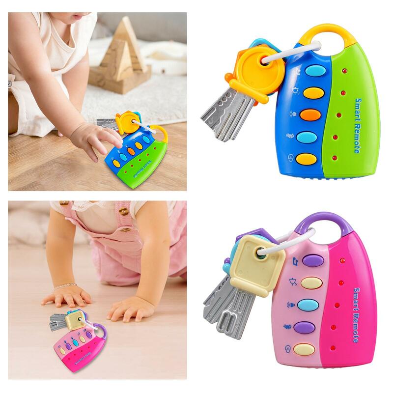 Baby Car Keys Toy Role Playing Sensory Pretend Play Musical Remote Key Toy with Sound and Lights for Baby Children Toddlers Kids