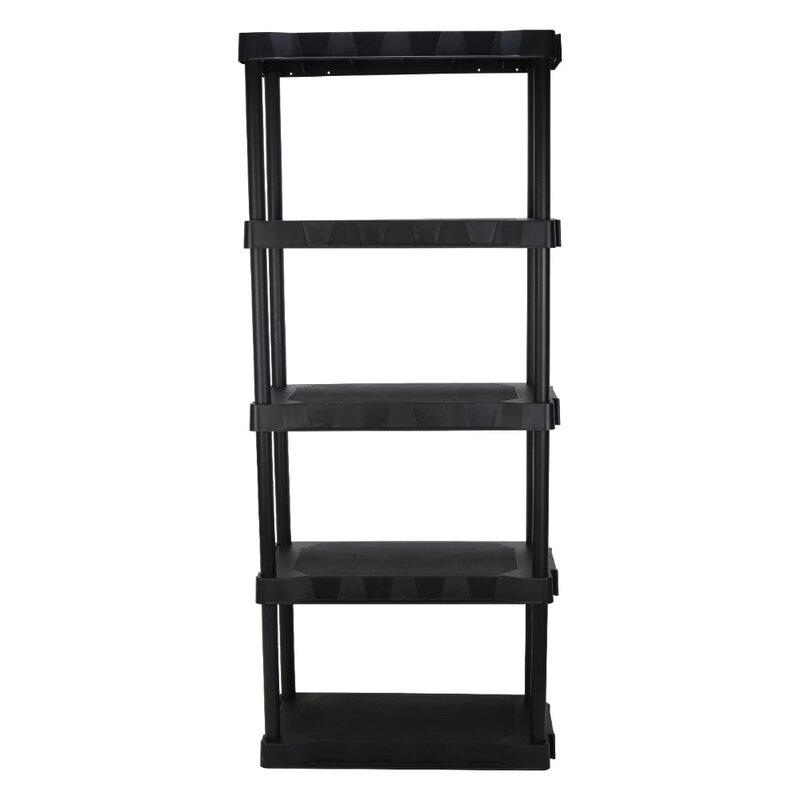 Hyper Tough-estantes de almacenamiento de plástico para garaje, color negro, para adultos, fácil de montar, resistente y duradero, 13,88 "D x 30" W x 68,8 "H, 5 estantes