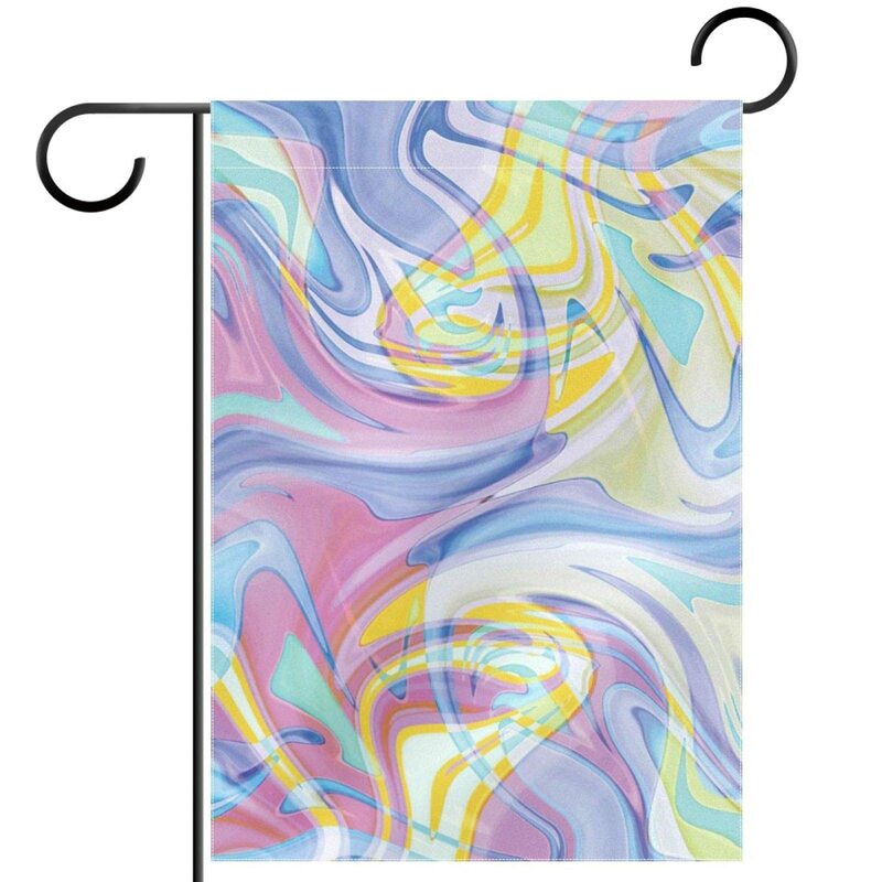 Marble Garden Flag Color Marbling Yard Flag Psychedelic Modern Art Double Sided Polyester Outdoor Lawn Home Terrace Decor Flags