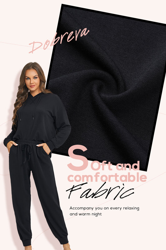 DOBREVA Damska bawełniana piżama z długim rękawem i długimi spodniami Odzież codzienna Tie Dye Kit Loose Plus Size