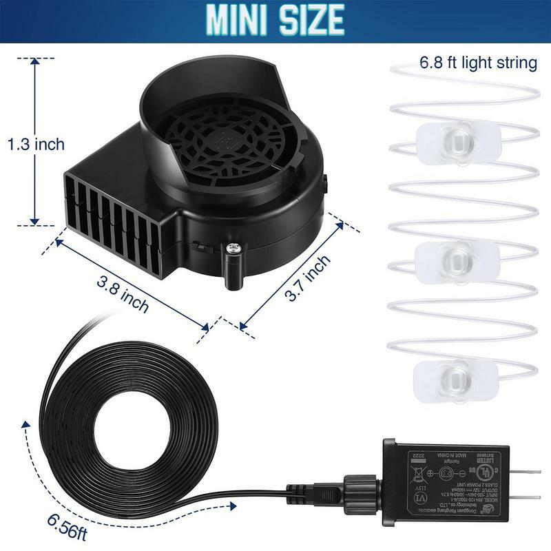 Inflatable Blower Replacement with 3 LED Light String 12V Air Fan Blower Motor for Yard  Air Blow Inflatables Decorations Suppli