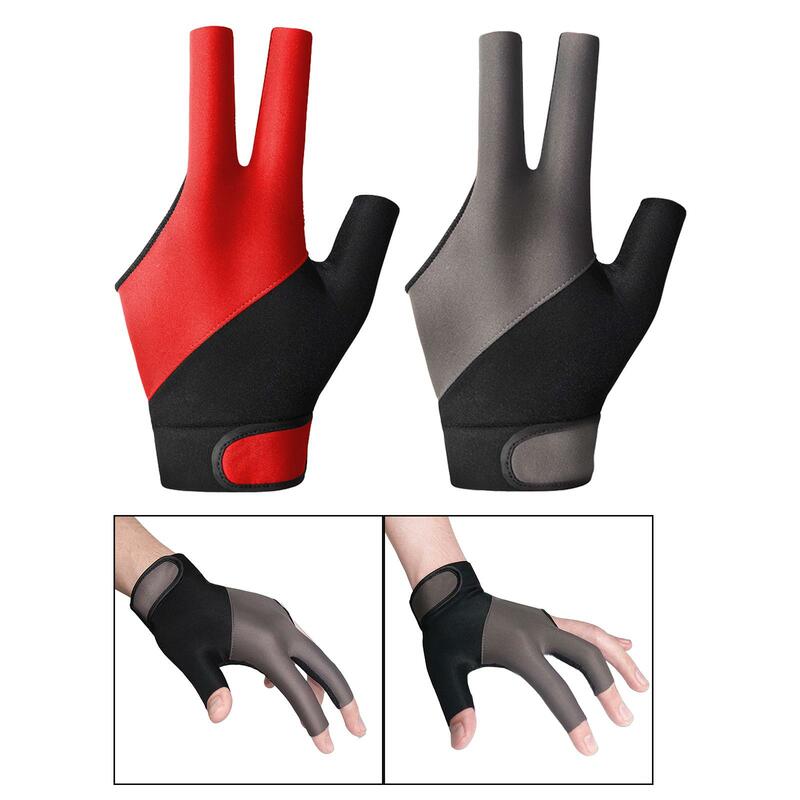 Three Fingers Billiard Glove Anti Slip Comfortable Pool Cue Mitts Elastic Glove