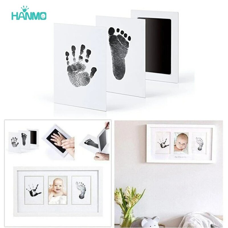 Kit de huellas y manos para bebé recién nacido, almohadillas de tinta, marco de fotos, accesorios de recuerdo para niños pequeños, regalo con estampado de pata de perro